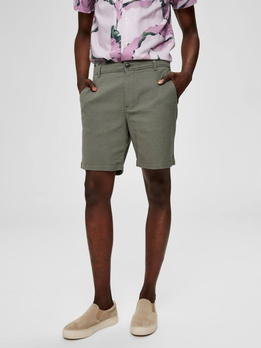 Herre Selected Homme Shorts | Storm Flex Shorts - Gron