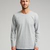 Herre TeeShoppen T-Shirts | Basic Langaermet T-Shirt - Gra