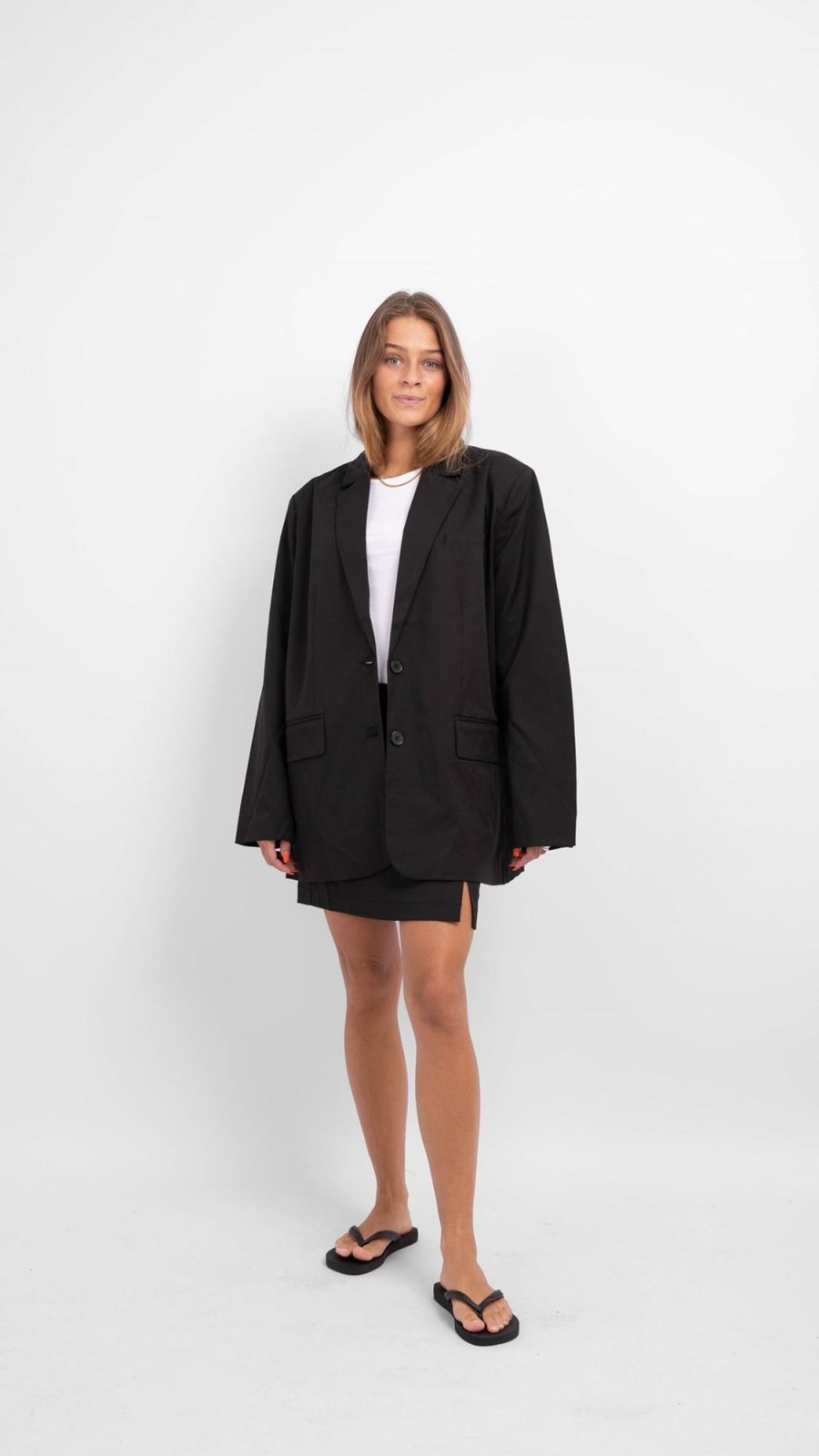 Dame PIECES Blazere | Size Oversized Blazer - Sort