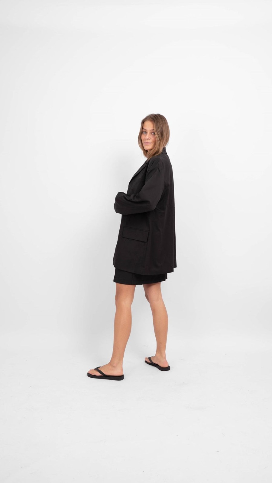 Dame PIECES Blazere | Size Oversized Blazer - Sort