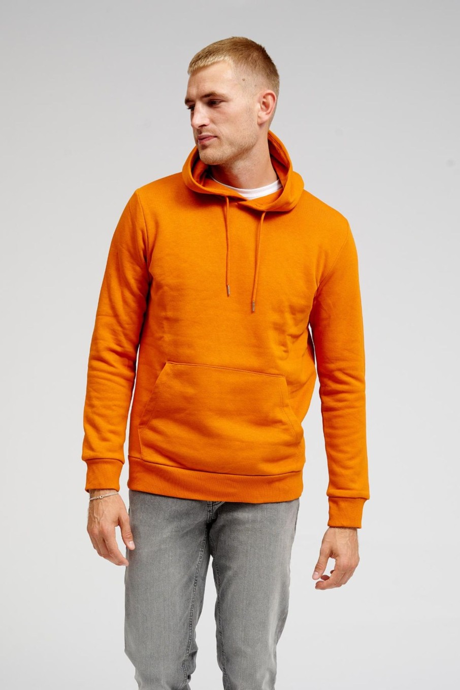 Herre TeeShoppen Trojer | Basic Hoodie Sweat - Orange