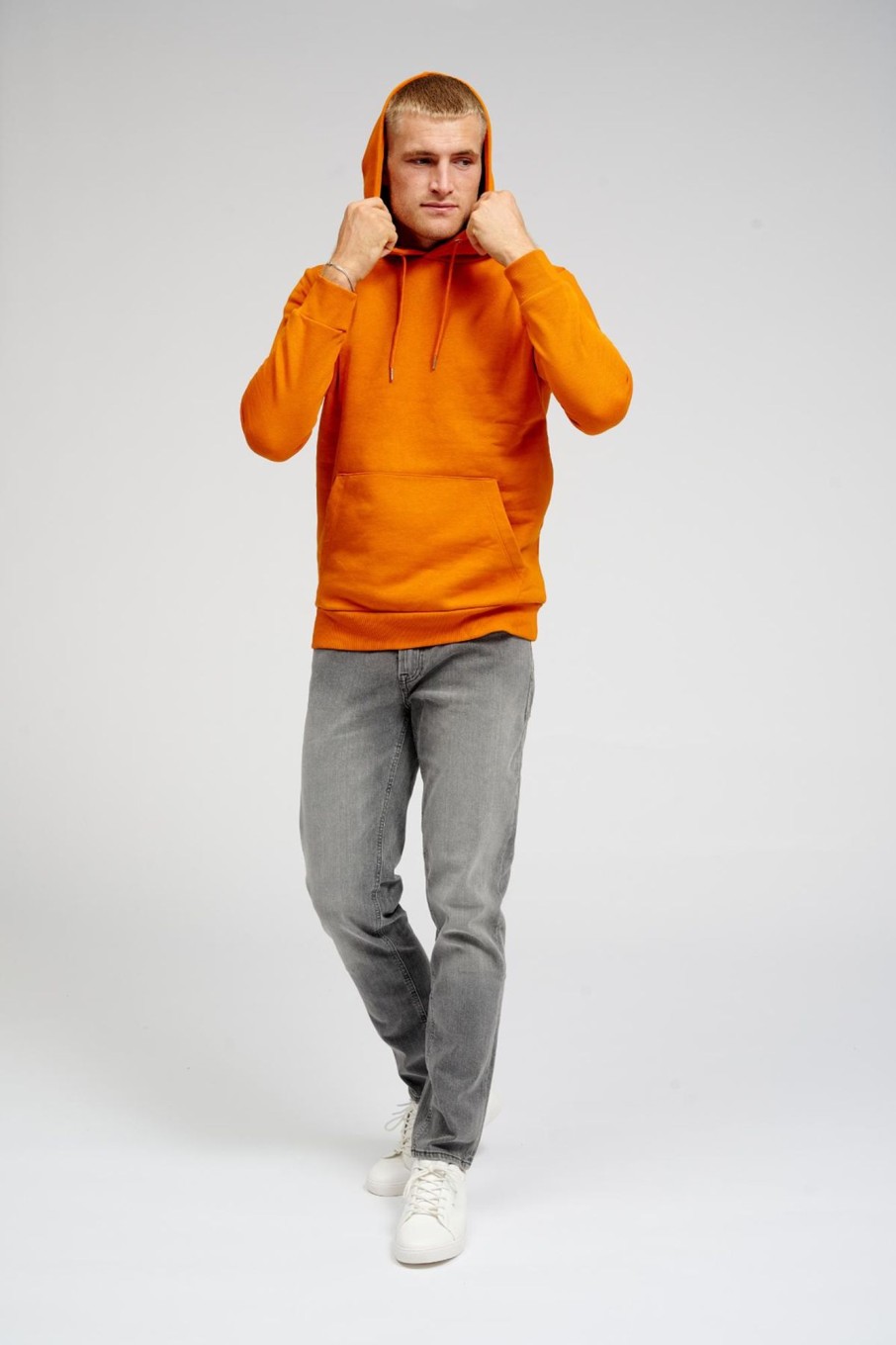 Herre TeeShoppen Trojer | Basic Hoodie Sweat - Orange