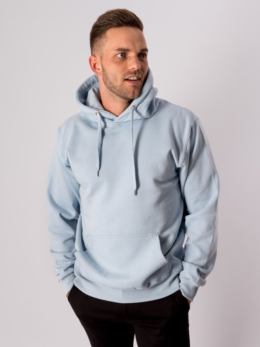 Herre TeeShoppen Trojer | Basic Hoodie - Sky Bla