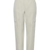 Dame PIECES Bukser | Sille Cargo Pants - White Pepper