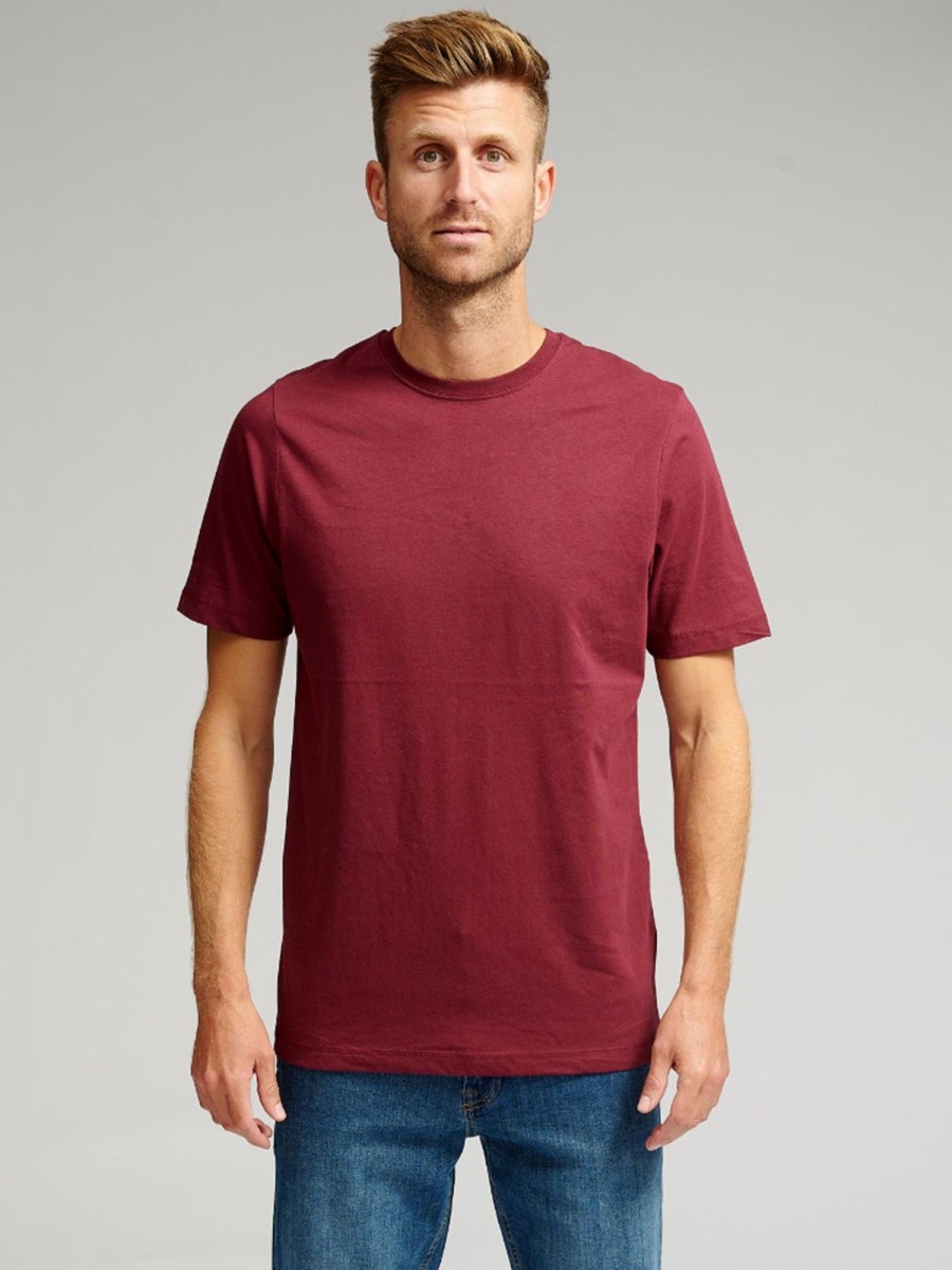 Herre TeeShoppen T-Shirts | Basic T-Shirt - Bordeaux