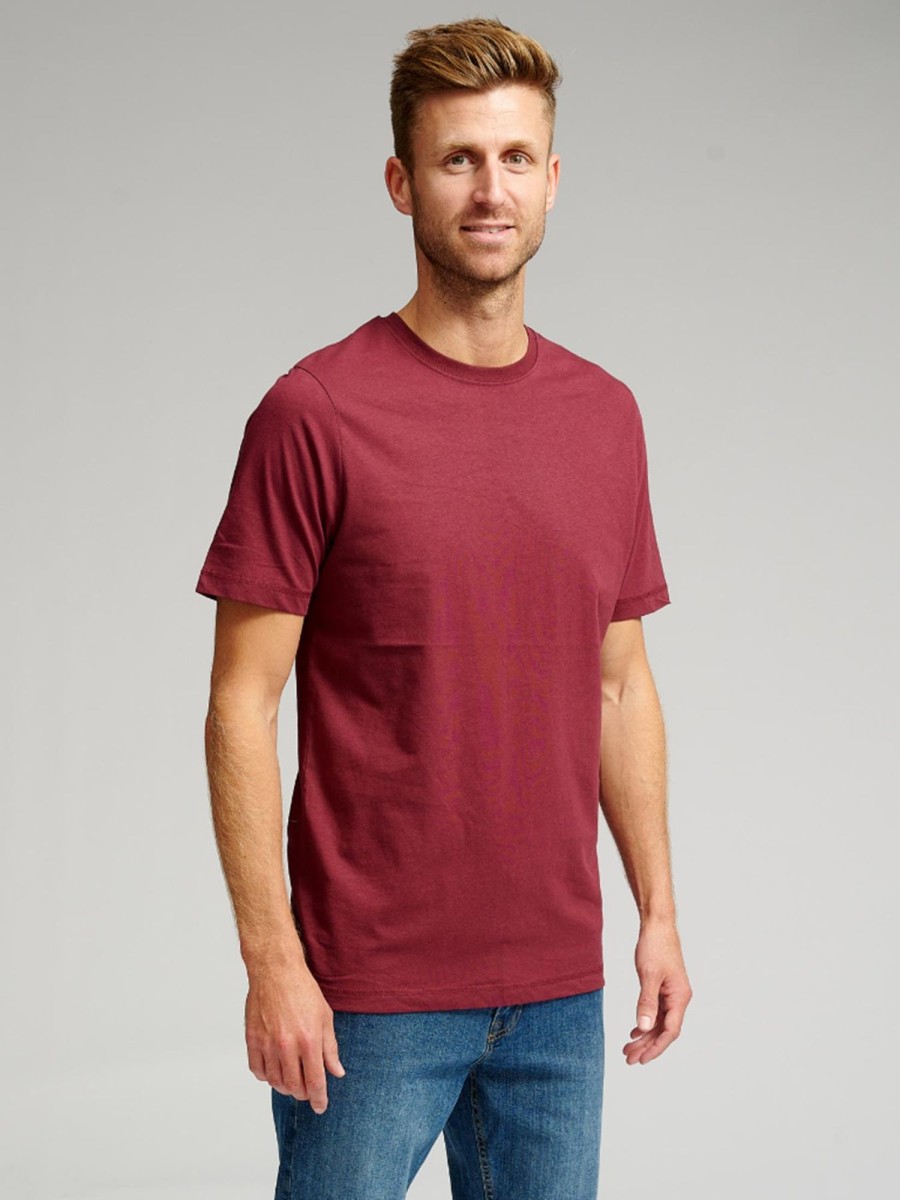 Herre TeeShoppen T-Shirts | Basic T-Shirt - Bordeaux