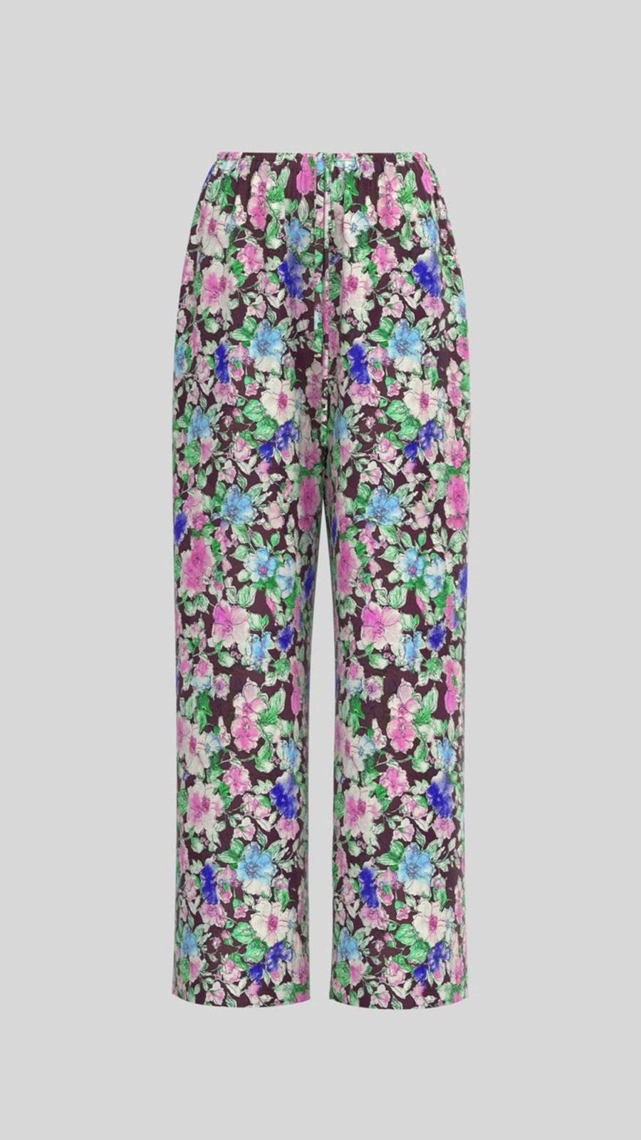 Dame Vero Moda Bukser | Elin Blomstret Pants - Port Royale/Big Flower