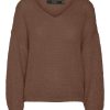 Dame Vero Moda Strik | Blod Erin Strik - Cocoa Brown