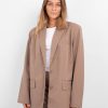 Dame PIECES Blazere | Size Oversized Blazer - Fossil