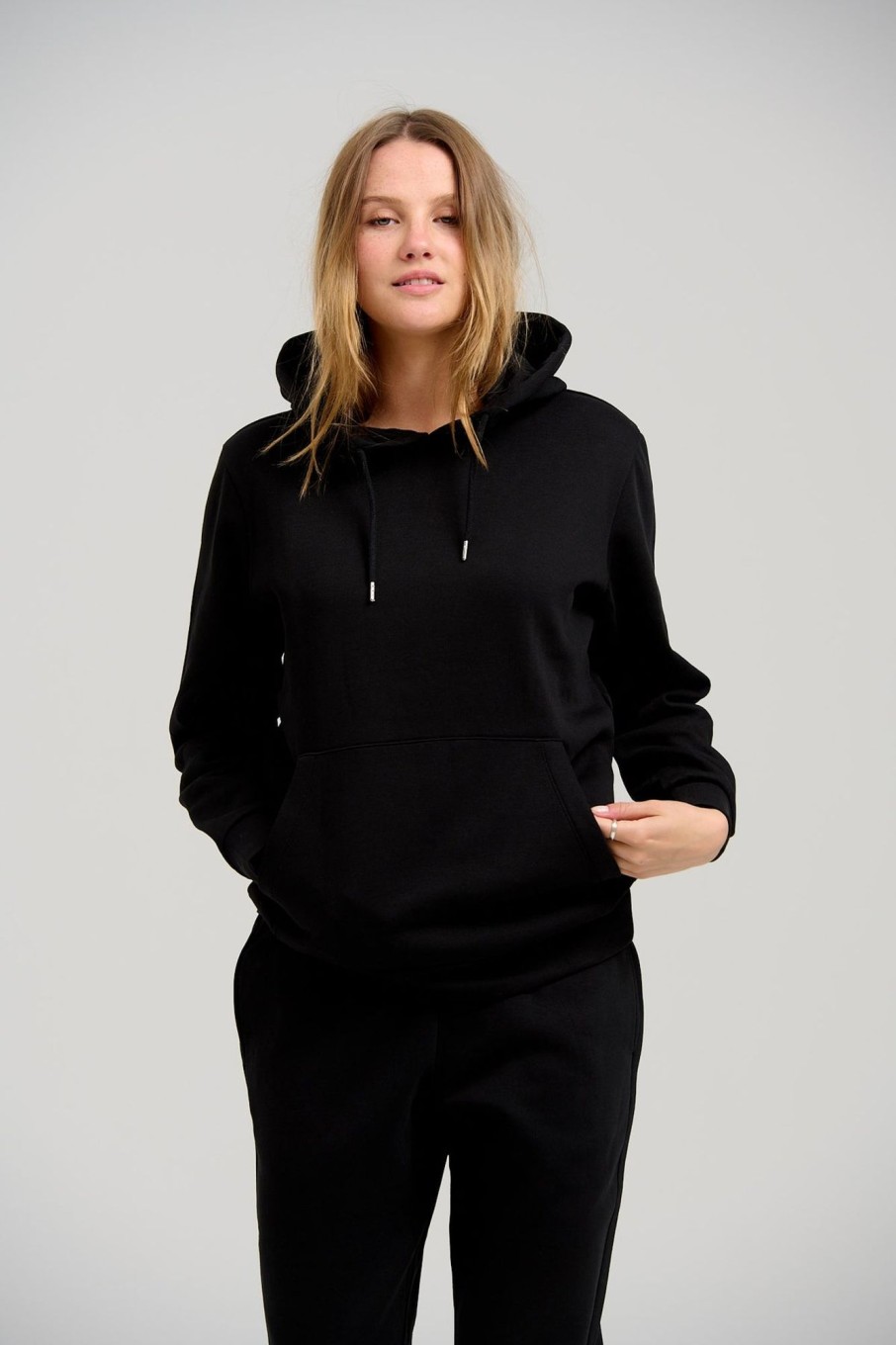 Dame TeeShoppen Trojer | Basic Hoodie Sweat - Sort