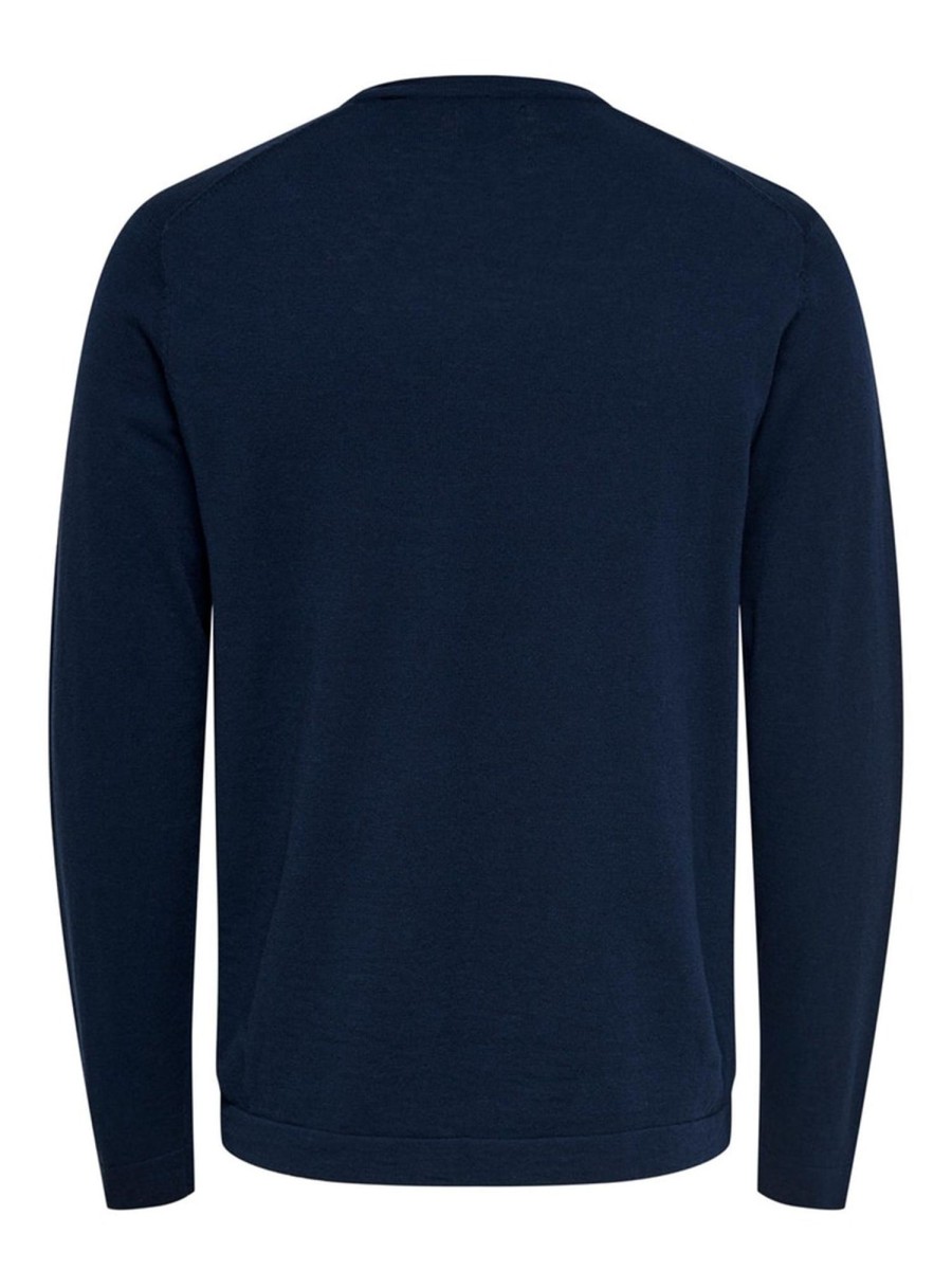 Herre Only u0026 Sons Trojer | Pocket Crewneck Strik - Dressblues