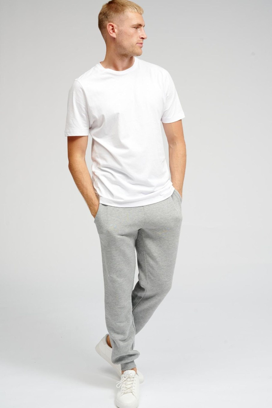 Herre TeeShoppen Bukser | Basic Sweatpants - Lys Gra Melange