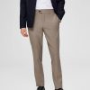 Herre Selected Homme Bukser | Noos - Slhslim-Carlo Flex Struc Pants B Noos - Sand