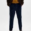 Herre Selected Homme Bukser | Slimtape-Repton Cord Pants - Dark Sapphire