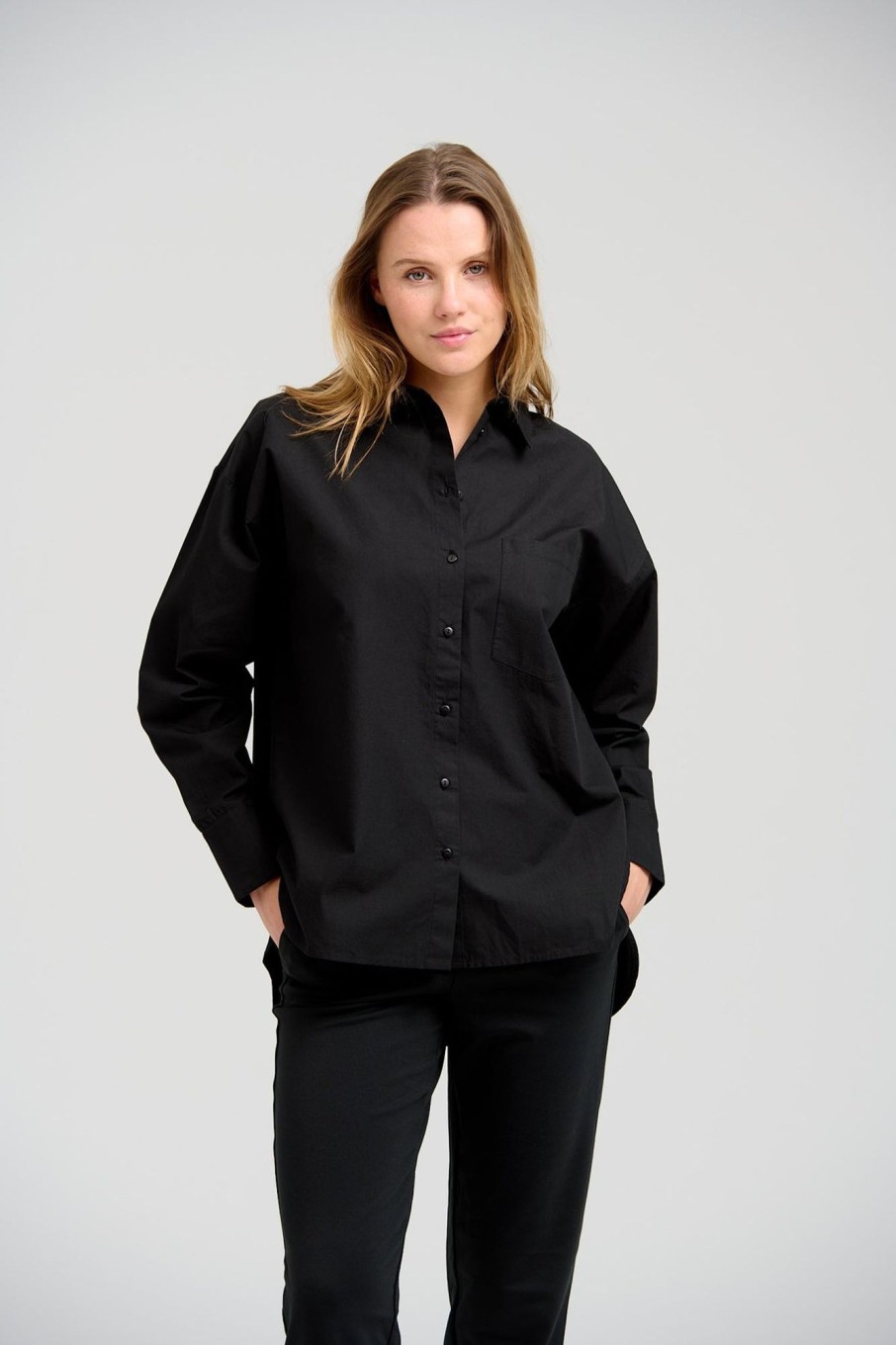 Dame TeeShoppen Skjorter & Bluser | Relaxed Shirt - Sort