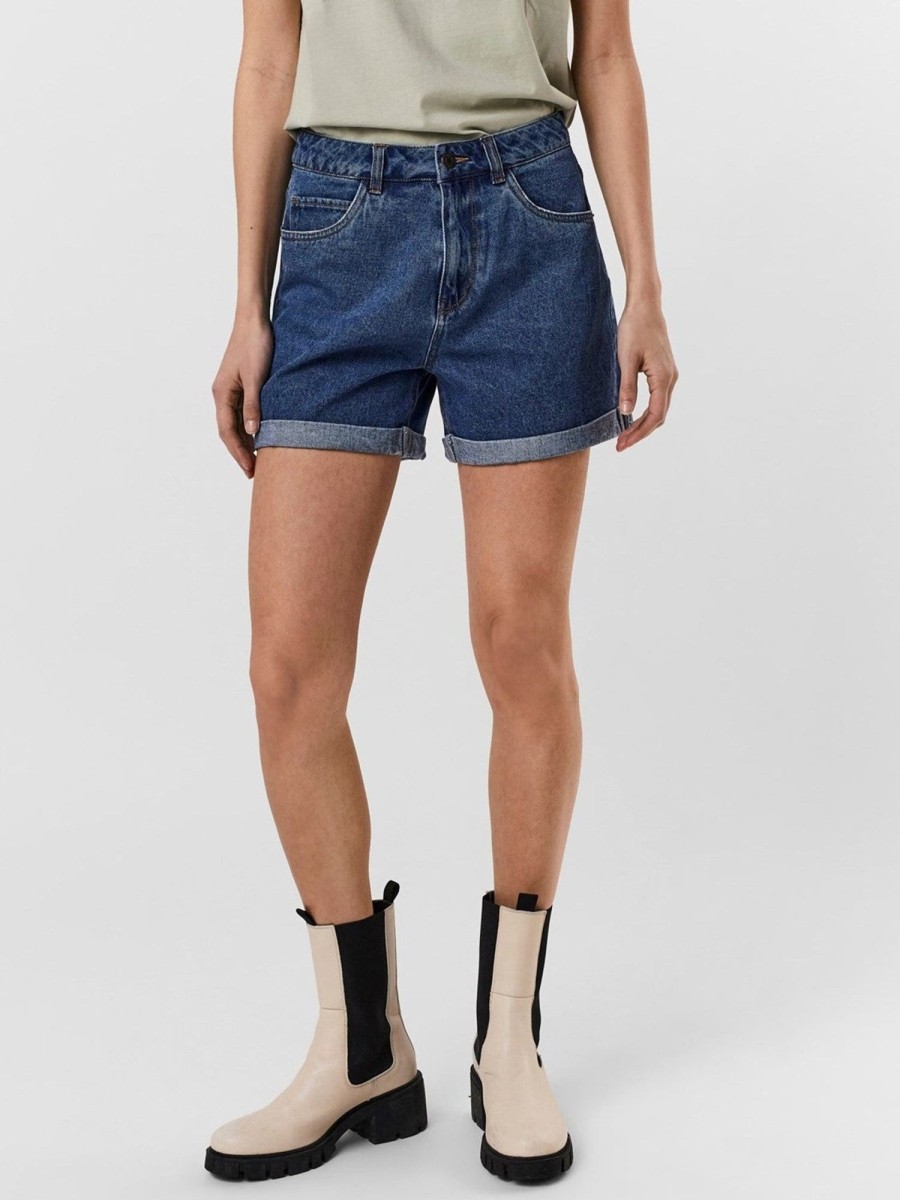 Dame Vero Moda Shorts | Loose Shorts - Medium Blue Denim