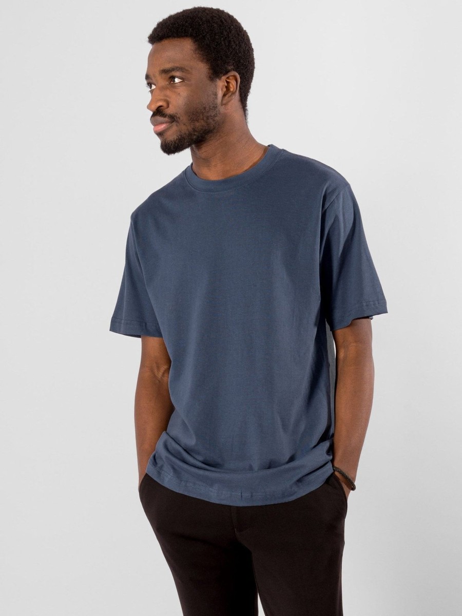 Herre TeeShoppen T-Shirts | Oversized T-Shirt - Harbour Blue