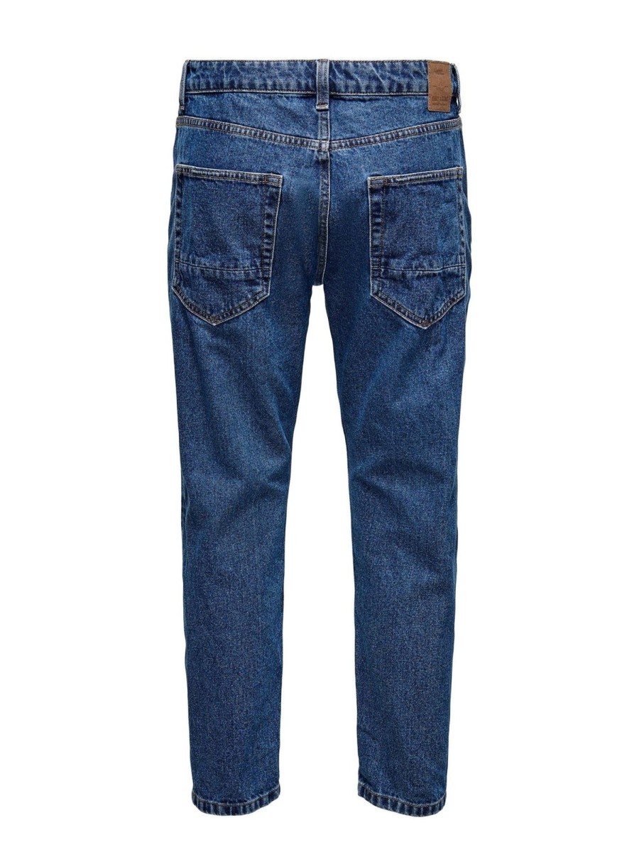 Herre Only u0026 Sons Jeans | Avi Beam Jeans - Mork Bla Denim