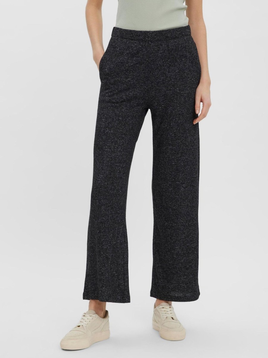 Dame Vero Moda Bukser | Chill Pants (Wide Leg) - Morkegra