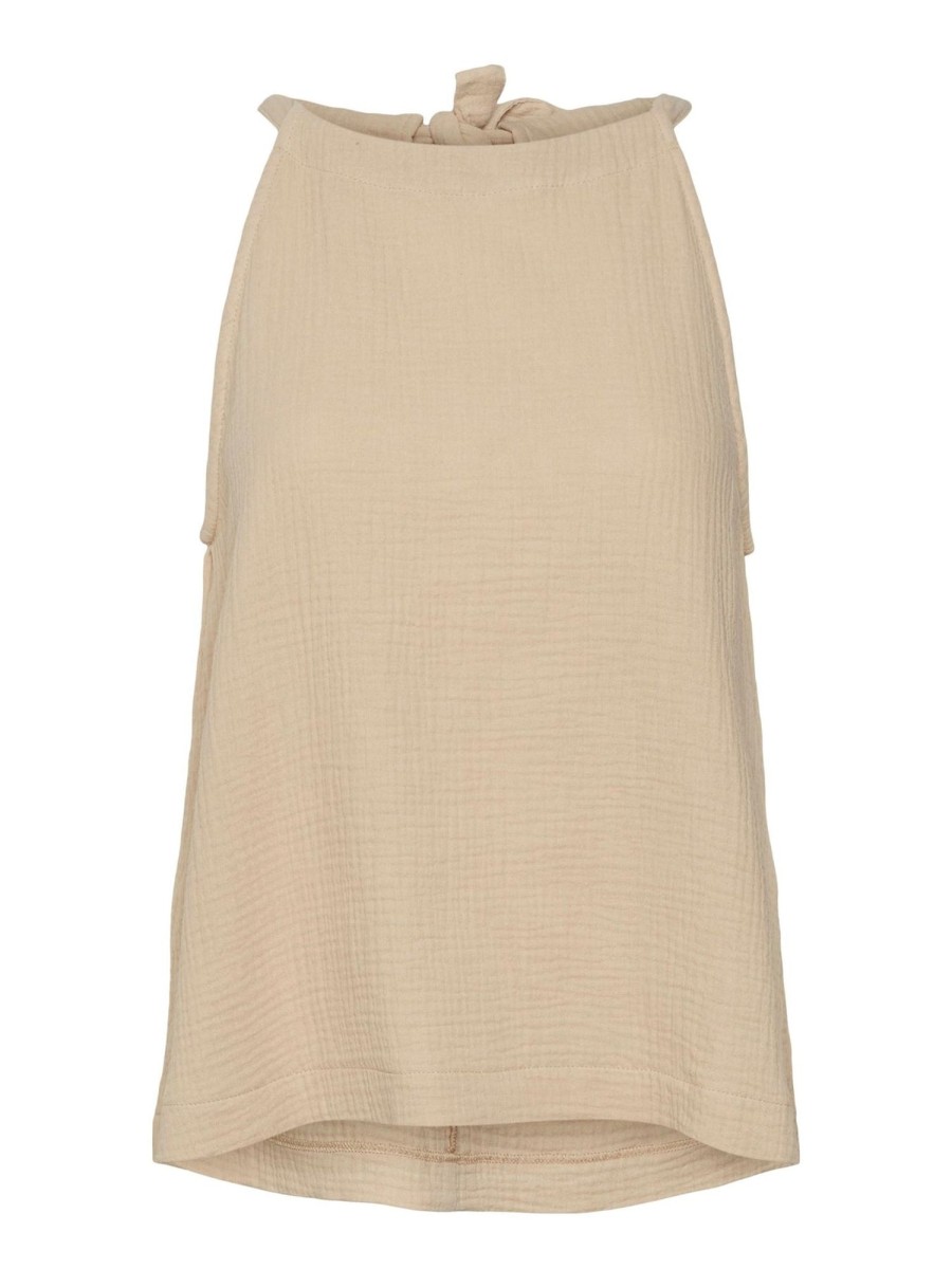 Dame Vero Moda Skjorter & Bluser | Natali Halterneck Top - Irish Cream