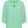 Dame Vero Moda Skjorter & Bluser | Unye V-Hals Top - Gron