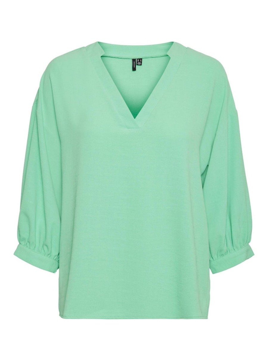 Dame Vero Moda Skjorter & Bluser | Unye V-Hals Top - Gron