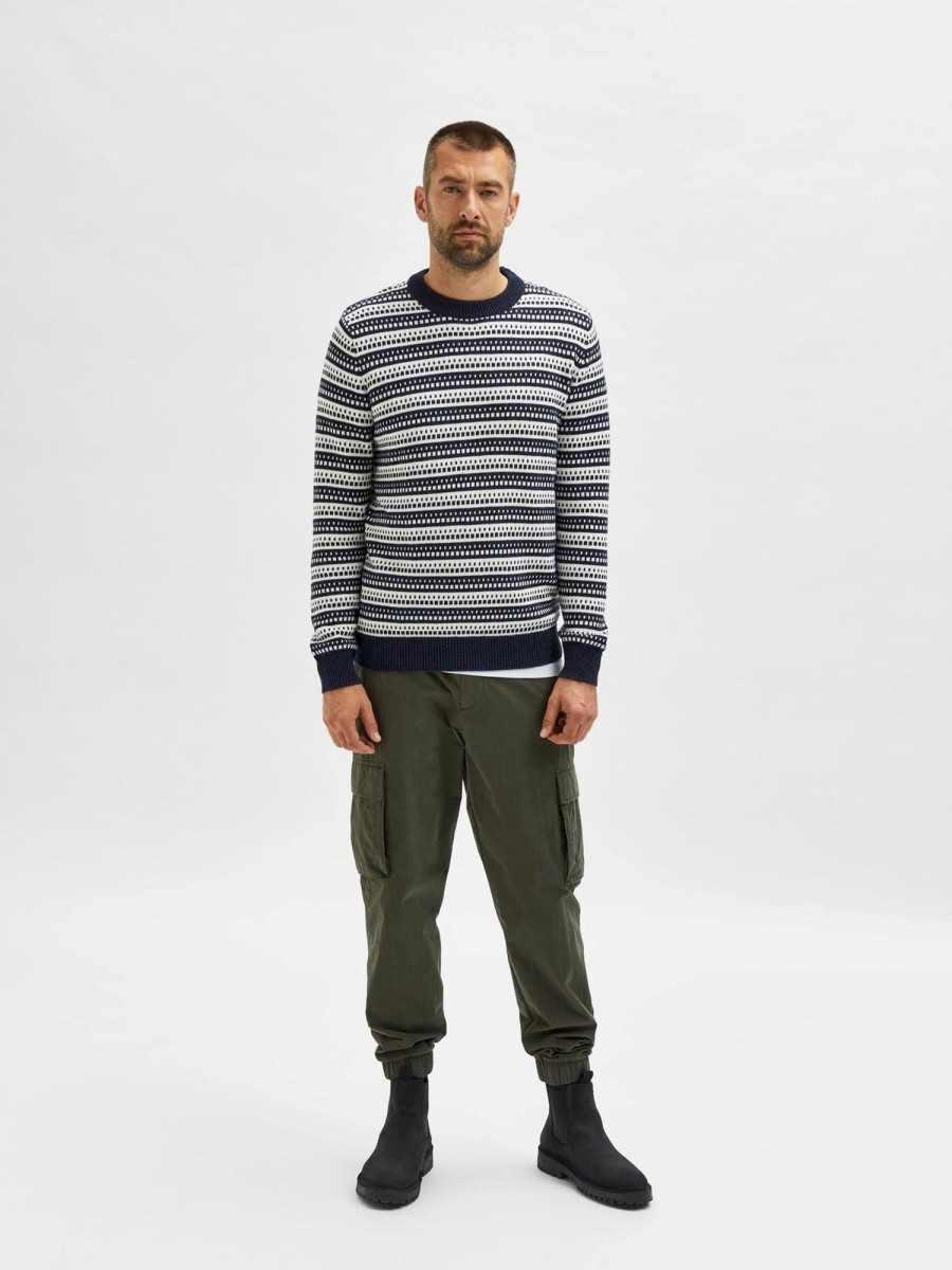 Herre Selected Homme Strik | Alfie Crew Neck - Egret