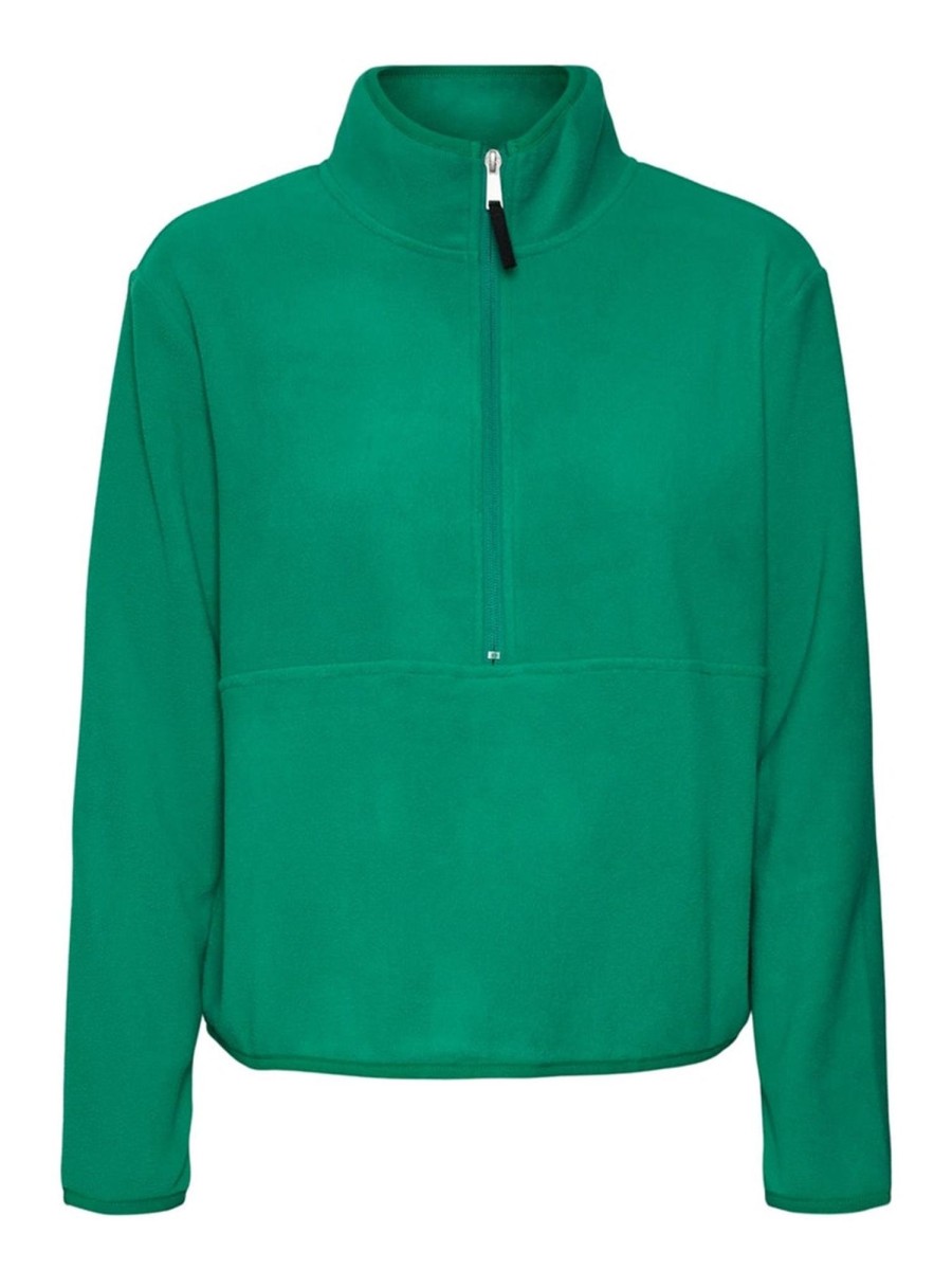 Dame Vero Moda Jakker & Frakker | Ilsa Half Zip Fleece - Pepper Green