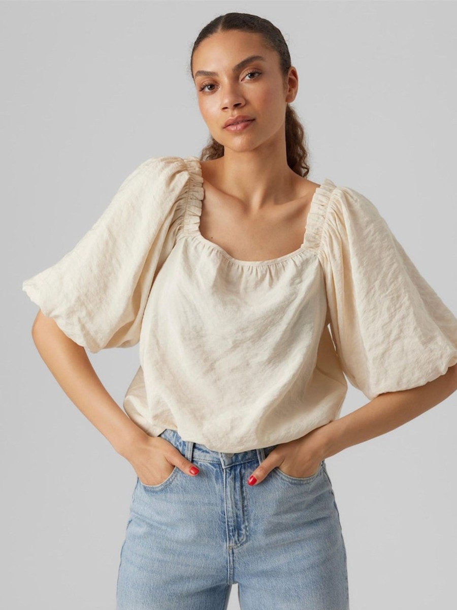 Dame Vero Moda T-Shirts & Toppe | Florence Top - Birch