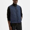 Herre Selected Homme Jakker & Frakker | Rund Halsudskaering Dynevest - Dark Sapphire