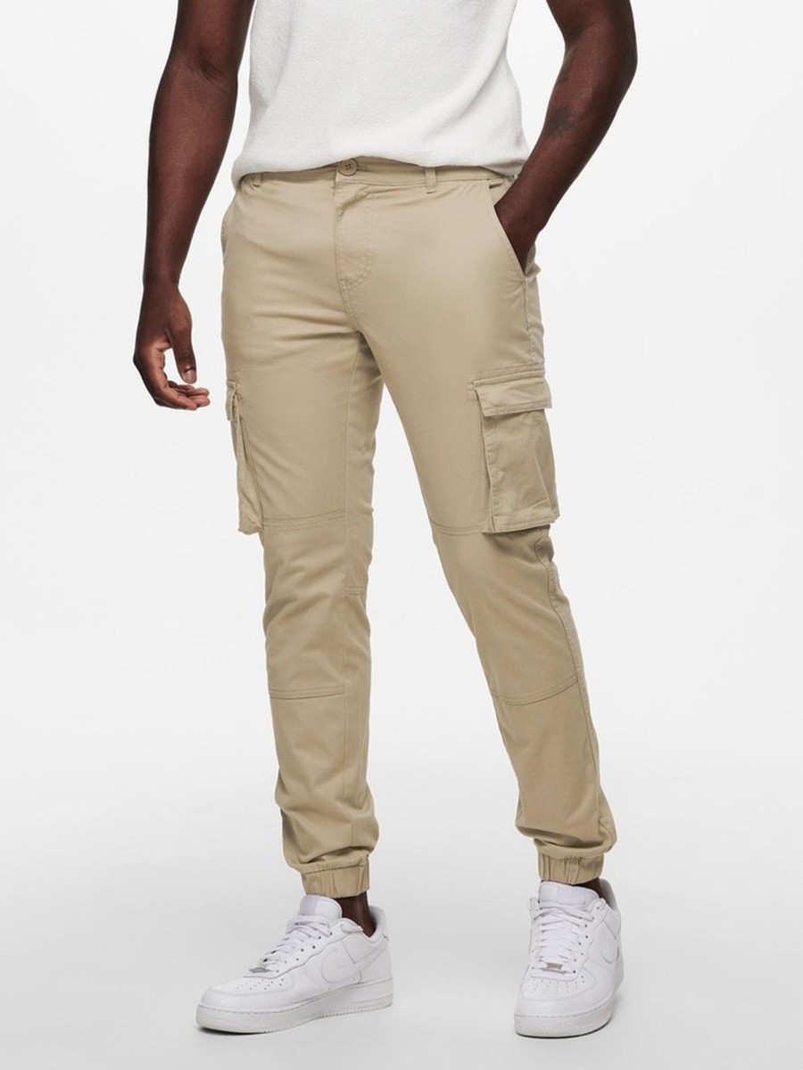 Herre Only u0026 Sons Bukser | Cam Stage Cargo Pants - Chinchilla