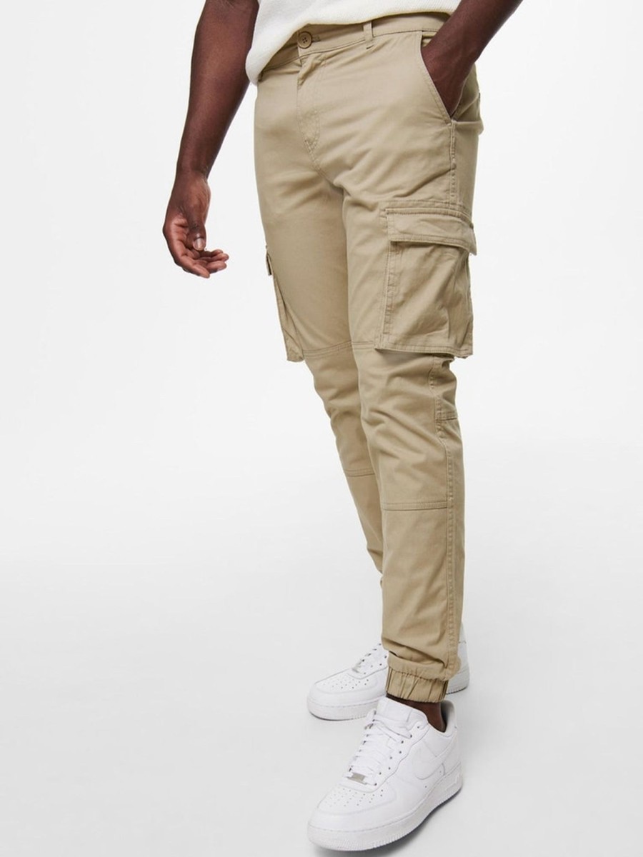 Herre Only u0026 Sons Bukser | Cam Stage Cargo Pants - Chinchilla