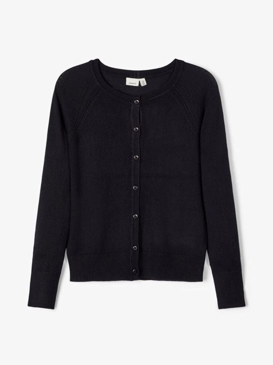 Born Name It Overdele | Strikket Cardigan - Sort