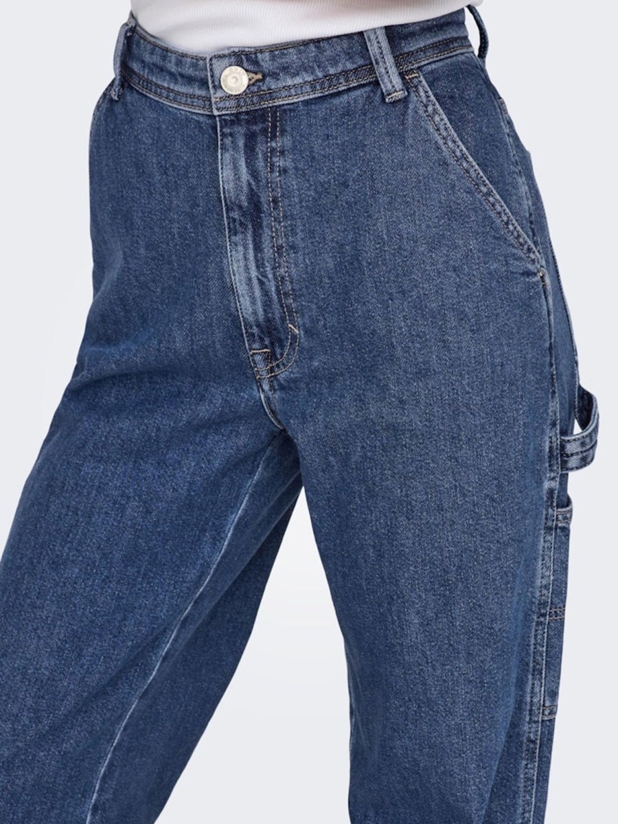 Dame ONLY Jeans | West Hojtaljet Jeans - Medium Blue Denim