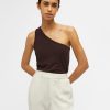 Dame Object T-Shirts & Toppe | Luca One Shoulder Top - Brun