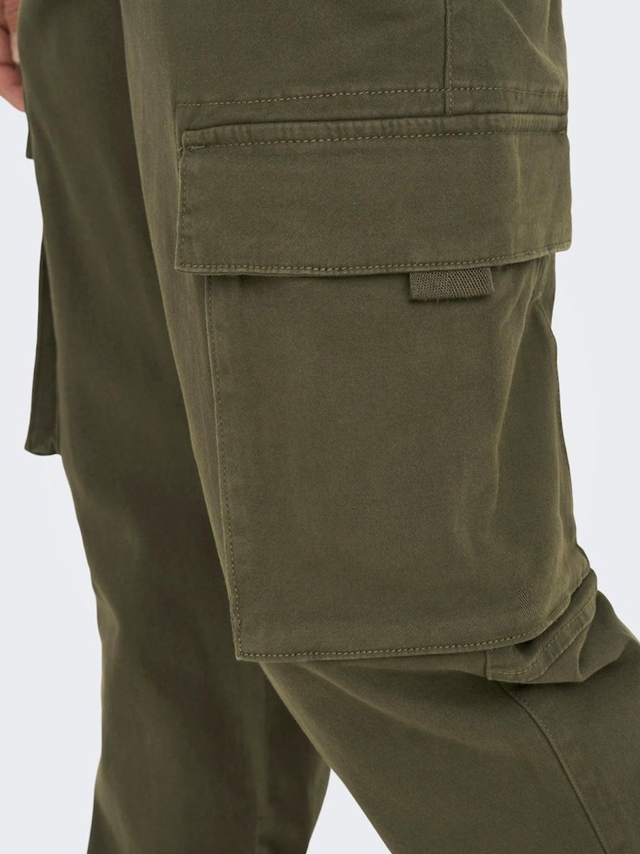 Herre Only u0026 Sons Bukser | Next Cargo Pants - Olive Night