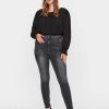 Dame Vero Moda Curve Jeans | Lora Jeans High Waisted (Curve) - Sort-Gra Denim