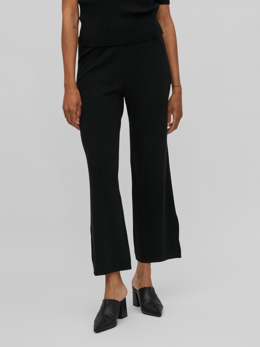 Dame VILA Bukser | Kasley Flared Pants - Sort