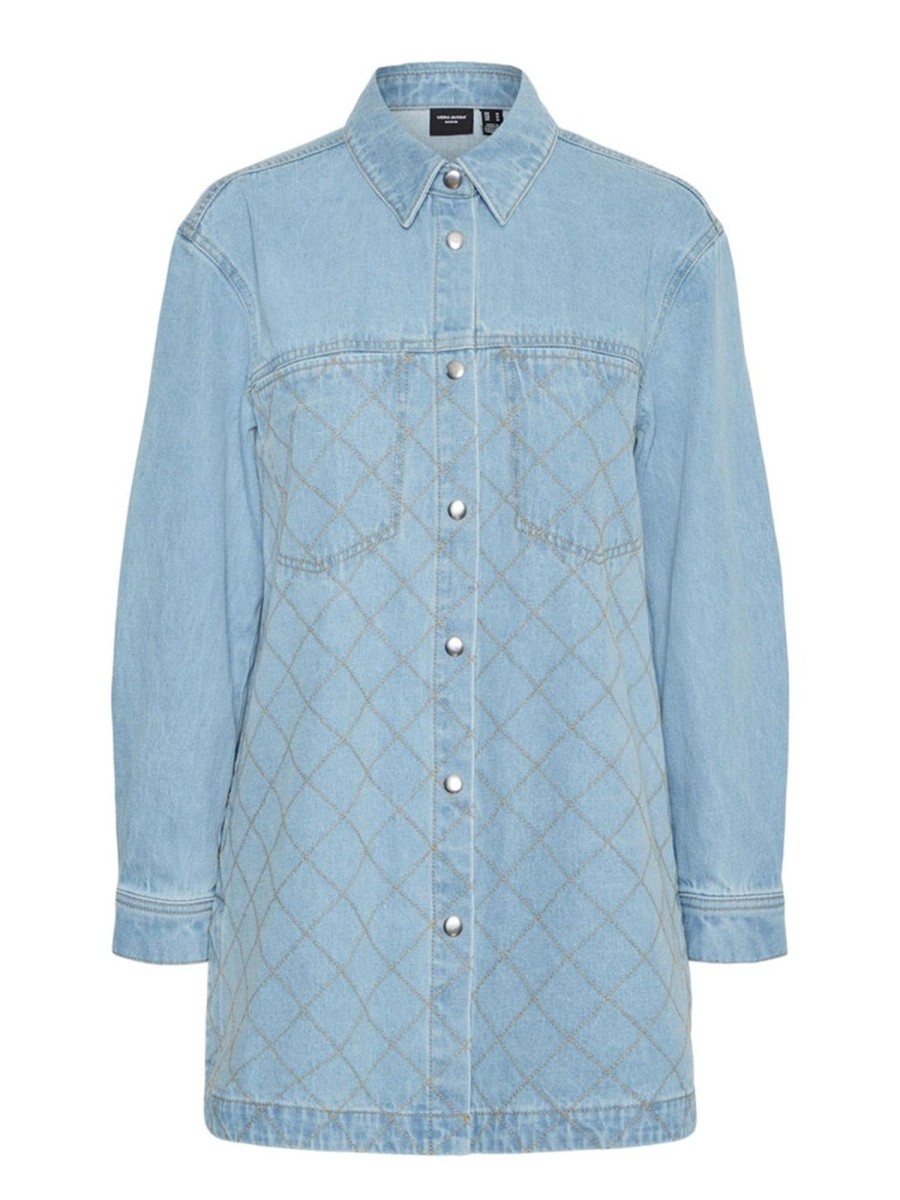 Dame Vero Moda Skjorter & Bluser | Mayla Denim Skjorte - Light Blue Denim