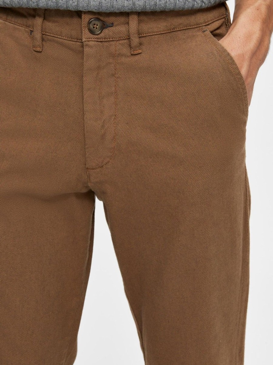 Herre Selected Homme Bukser | Miles Flex Structure - Otter (Slim)