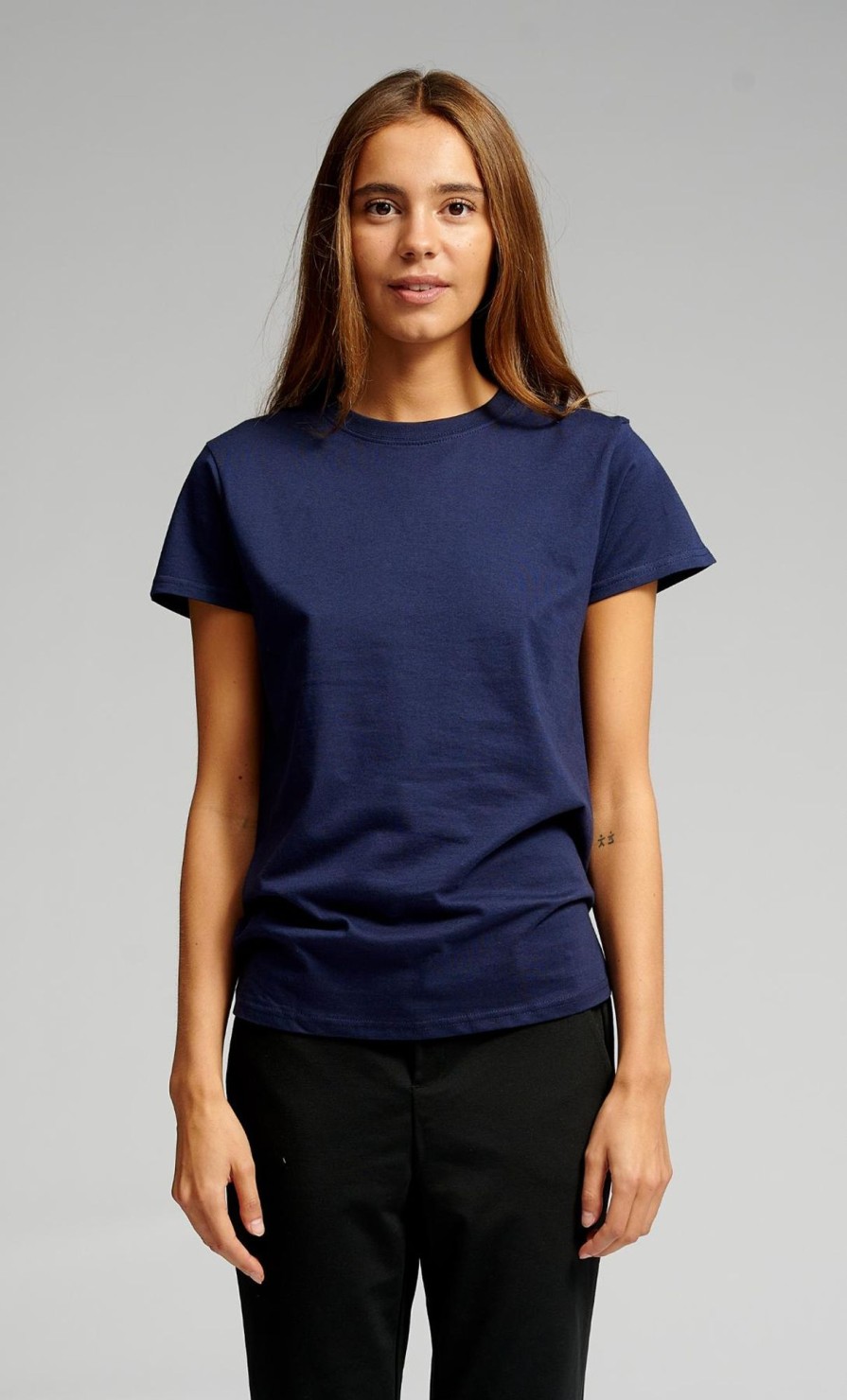 Dame TeeShoppen T-Shirts & Toppe | Basic T-Shirt - Navy