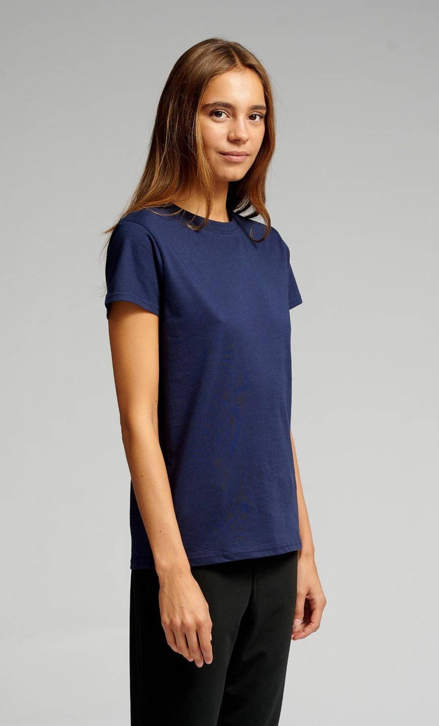 Dame TeeShoppen T-Shirts & Toppe | Basic T-Shirt - Navy