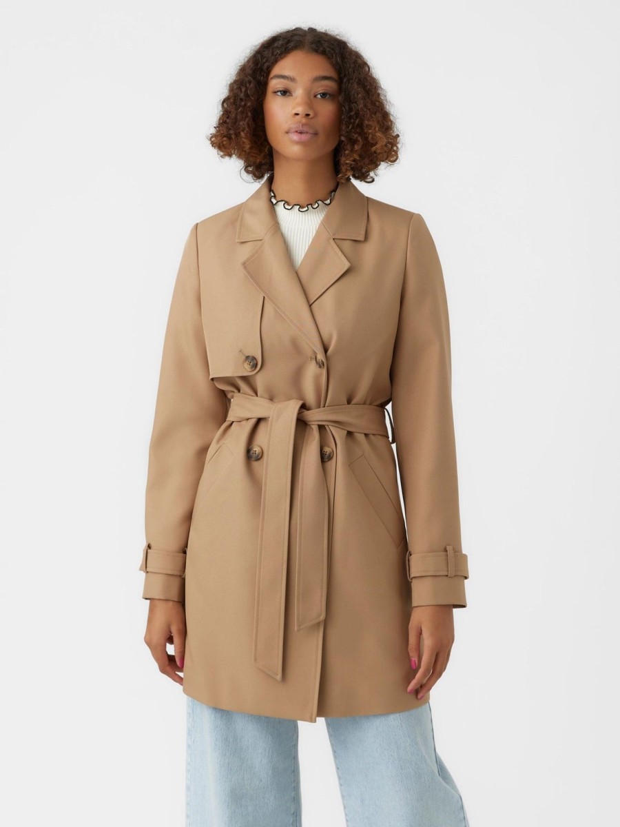 Dame Vero Moda Jakker & Frakker | Celeste Trench Coat - Tigers Eye