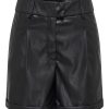 Dame ONLY Shorts | Emy Faux Leather Shorts - Sort