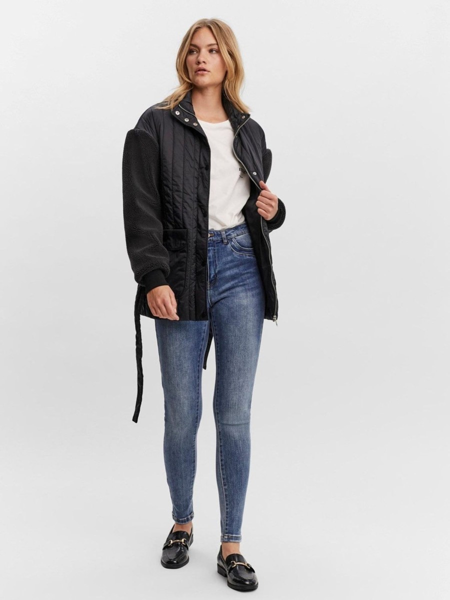 Dame Vero Moda Jakker & Frakker | Lilla Tinna Teddy Jacket - Sort