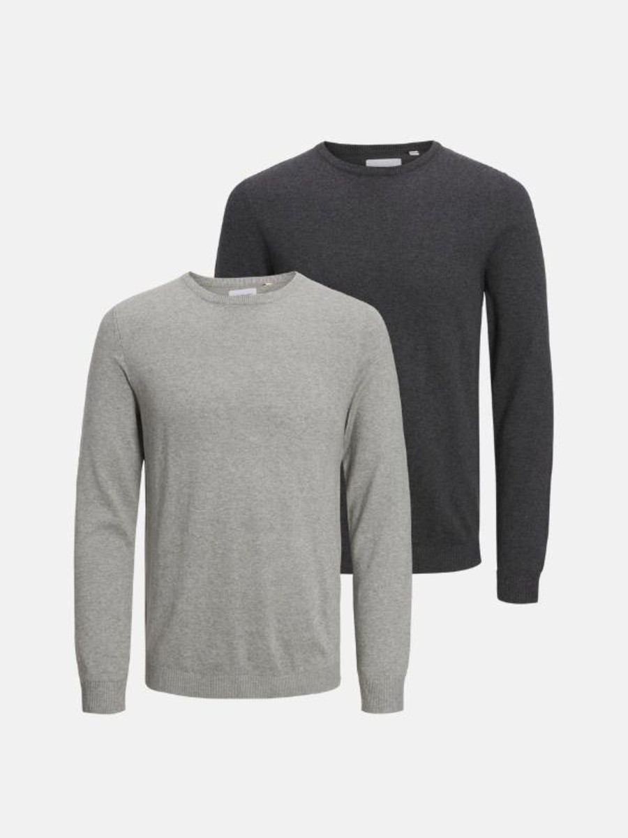 Herre TeeShoppen Strik | Basic Knit Crewneck - Pakketilbud (2 Stk.)