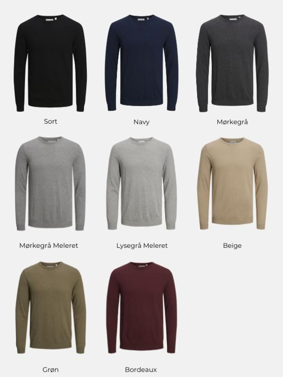 Herre TeeShoppen Strik | Basic Knit Crewneck - Pakketilbud (2 Stk.)