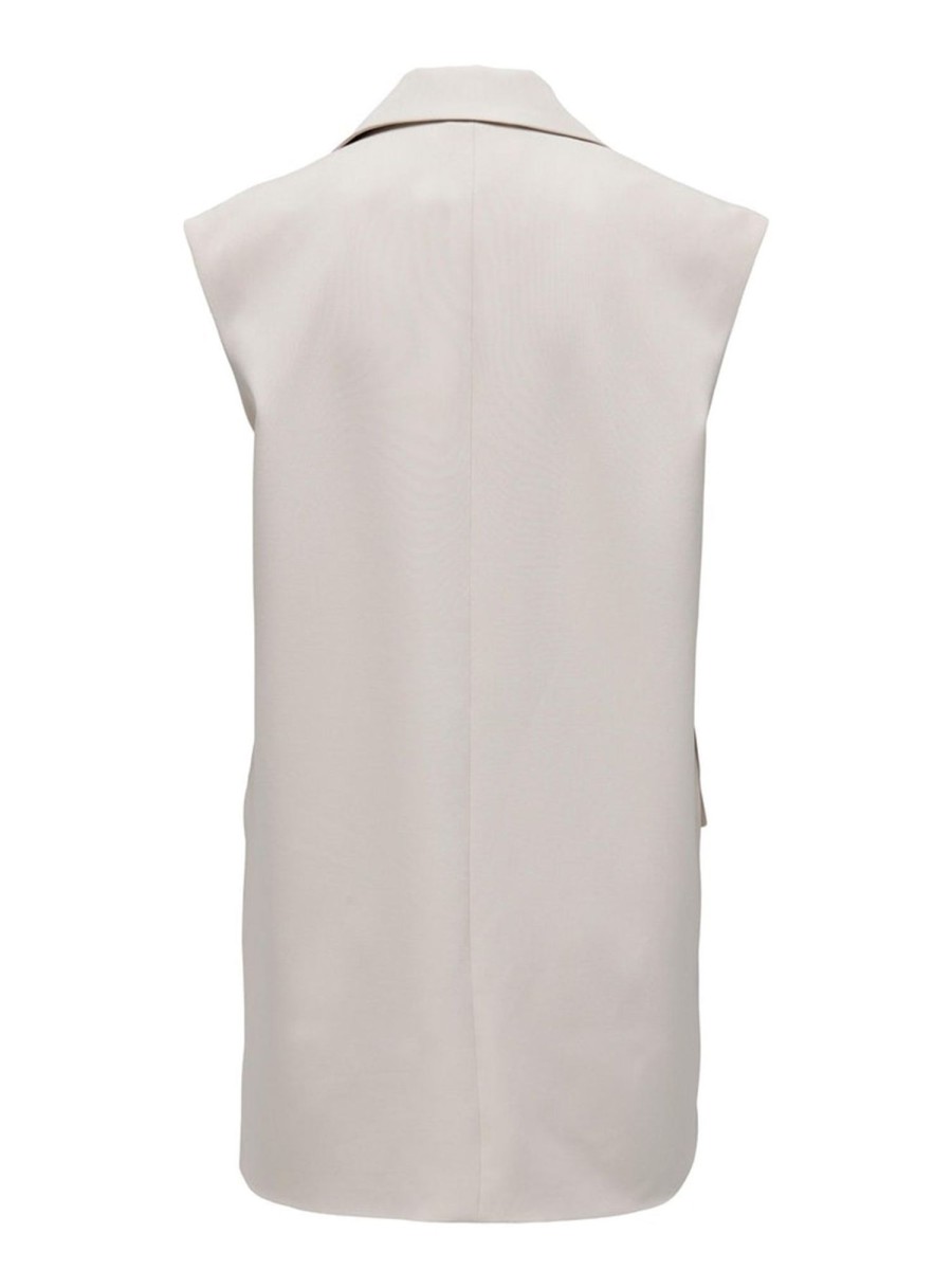 Dame ONLY Blazere | Maia Long Vest - Pumice Stone