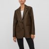 Dame VILA Blazere | Maya Coated Blazer - Demitasse