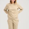 Dame TeeShoppen Trojer | Basic Crewneck Sweat - Mork Beige